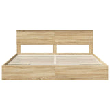 Storage Bed with Drawer Sonoma Oak 200 x 200 cm Engineered Wood 3410765