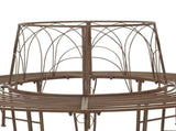 Tree Bench 8-Seater 160 x 89 cm Steel Antique Brown Round 42029517