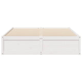Bed Frame without Mattress White 150x200 cm King Size Solid Wood Pine 3282373