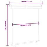 ZNTS Balcony Side Awning 145x250 cm Black 48424