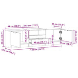 TV Cabinet Old Wood 140x35x40 cm Engineered Wood 856850