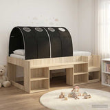 Kids'High Bed Frame with Storage 3 pcs Sonoma Oak and Black 3423604