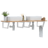 Basin Shelf Wall Mounted Steel and Solid Wood Acacia 3302794