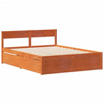 Bed Frame without Mattress Wax Brown 160x200 cm Solid Wood Pine 3306377