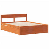Bed Frame without Mattress Wax Brown 160x200 cm Solid Wood Pine 3306377