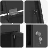 Parcel Drop Box with Storage Black 44.5 x 29 x 110.5 cm Steel 874926