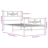 Metal Bed Frame without Mattress with Footboard White 90x200cm 355327