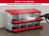 108cm x 53cm x 80cm 8-Compartment Chicken Nesting Box, Galvanized Steel Rollaway Egg Laying Box with W5718P498292