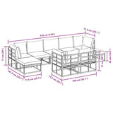 Garden Sofa Set with Cushion 9 pcs Black Aluminium 3378912