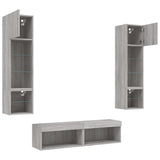 6 Piece TV Wall Units with LED Grey Sonoma Engineered Wood 3216627
