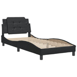 Bed Frame without Mattress "Zadar" Black 90x190 cm Single Faux Leather 3208149