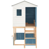 Outdoor Playset White and Blue Solid Wood Fir 3376143