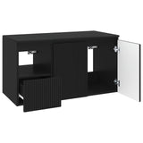 Bathroom Furniture Set 2 pcs Black Engineered Wood 3404115