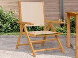 Garden Chairs 2 pcs Beige Solid Wood Acacia and Fabric 367660