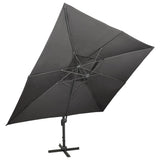 Cantilever Garden Parasol with Double Top Anthracite 400x300 cm 312373