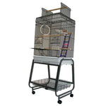 ZNTS Strong Parrot Cage Villa Aurelia Silverstone Grey 56x43x154 cm 93025 413754