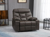 Manual Reclining Chair, Recliner Armchair with Faux Leather, Footrest, Cup Holders, 86x93x102cm, T3398P343138