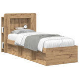 Headboard Cabinet with Storage Artisan Oak Engineered Wood 8001254