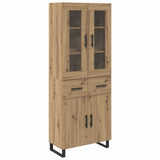 Highboard 2 pcs Artisan Oak Engineered Wood and Glass 3415862
