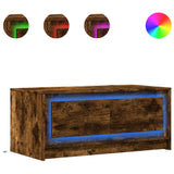 Coffee Table with LED Lights Smoked Oak Engineered Wood 851988