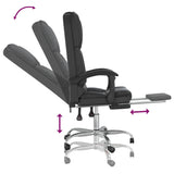 Massage Reclining Office Chair Black Faux Leather 349807