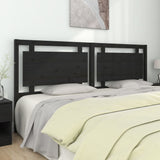 Bed Headboard Black 205.5x4x100 cm Solid Pine Wood 817964