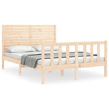 Bed Frame without Mattress Small Double Solid Wood Pine 3193176