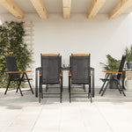 ZNTS 7 Piece Garden Dining Set Black Aluminium 3200601