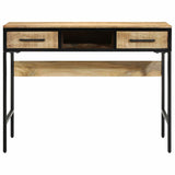 Writing Desk with Shelf Brown 100 x 50 x 75 cm Solid Mango Wood 374086