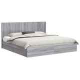 Bed Frame with Storage and Headboard Grey Sonoma 200 x 200 cm 3414000