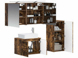 Bathroom Furniture Set 4 pcs Smoked Oak 3407435