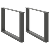 Coffee Table Legs U-Shaped 2 pcs Anthracite 60x cm Steel 4013162