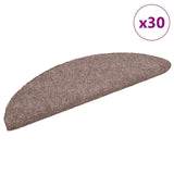 Stair Mats Self-adhesive 30 pcs 56x17x3 cm Light Brown Half Round 3365679