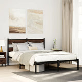 Bed Frame without Mattress with Headboard Brown Oak 137x190 cm 4017150