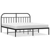 Metal Bed Frame without Mattress with Headboard Black 180x200cm 353639