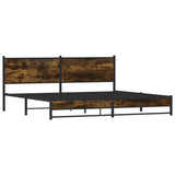 Metal Bed Frame without Mattress Smoked Oak 200x200 cm 3301384