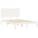Bed Frame without Mattress White 140x190 cm Solid Wood Pine 3193642
