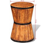 Hourglass Stool Rough Mango Wood 241637