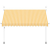 Manual Retractable Awning 350 cm Orange and White Stripes 43235