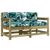 Garden Chairs with Cushions 2 pcs Impregnated Wood Pine 825596