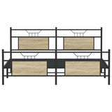 Metal Bed Frame without Mattress Sonoma Oak 183x213 cm 3325099