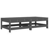 Garden Footstools with Cushions 2pcs Grey Solid Wood Pine 825585