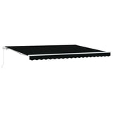 Retractable Awning Black 450 x 300 cm Polyester and Aluminium 3330955