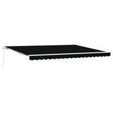 Awning Retractable Manual Black 4.5 x 3.5 m Polyester and metal 3331121