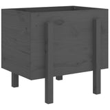 Garden Planter Grey 62x50x57 cm Solid Wood Pine 825207