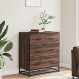 Sideboard Brown Oak 68x35x76 cm Engineered Wood and Metal 848973