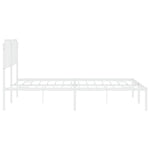 ZNTS Metal Bed Frame with Headboard White 160x200 cm 373939