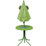 Patio Furniture Green Steel, Polyester Small Foldable 41843