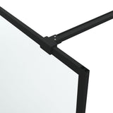 Walk-in Shower Wall Black 100x195 cm Frosted ESG Glass 152112