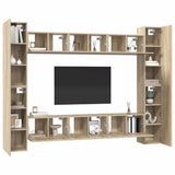 10 Piece TV Cabinet Set Sonoma Oak Engineered Wood 3078967